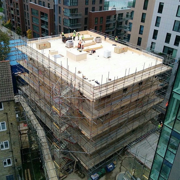 Cross-laminated timber complete at Woodberry Down