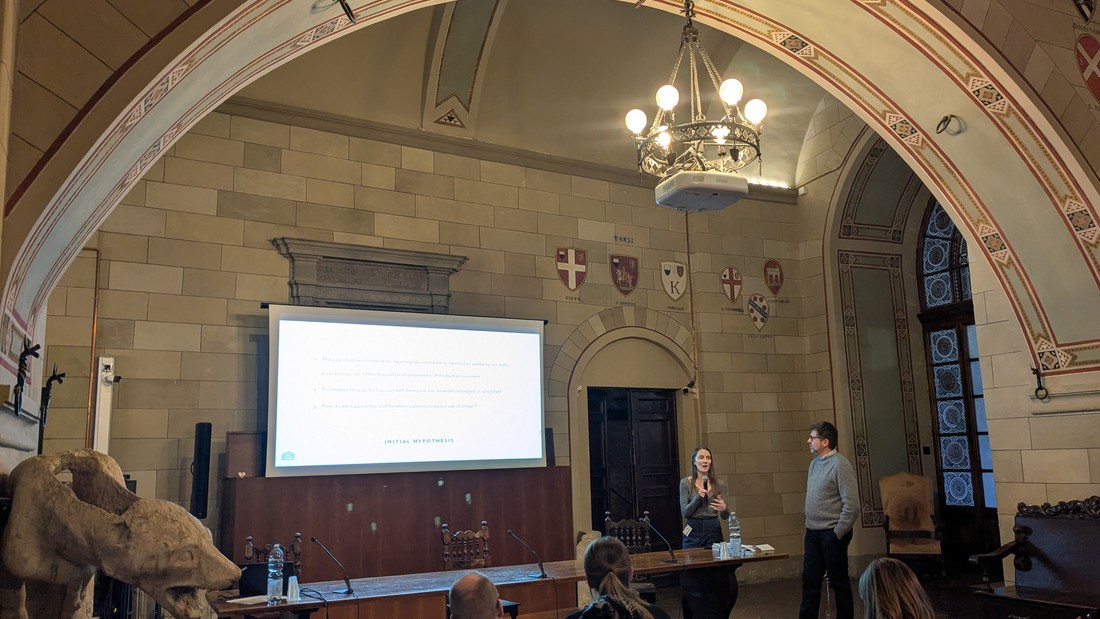 Raimondo and Rebecca are in Italy discussing timber's role in health and wellbeing